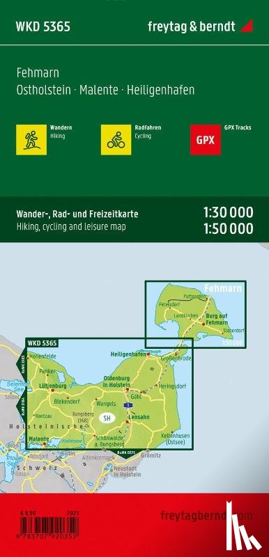  - Fehmarn - Ostholstein, hiking, cycling and leisure map 1:30,000, freytag & berndt, WKD 5365
