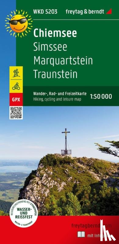  - Chiemsee, hiking, cycling and leisure map 1:50,000, freytag & berndt, WKD 5203, with info guide