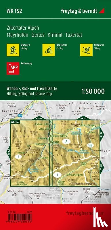  - Zillertal Alps, hiking, cycling and leisure map