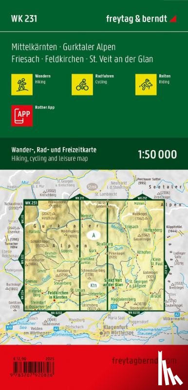 - Mittelkärnten, Wander-, Rad- und Freizeitkarte 1:50.000, freytag & berndt, WK 231