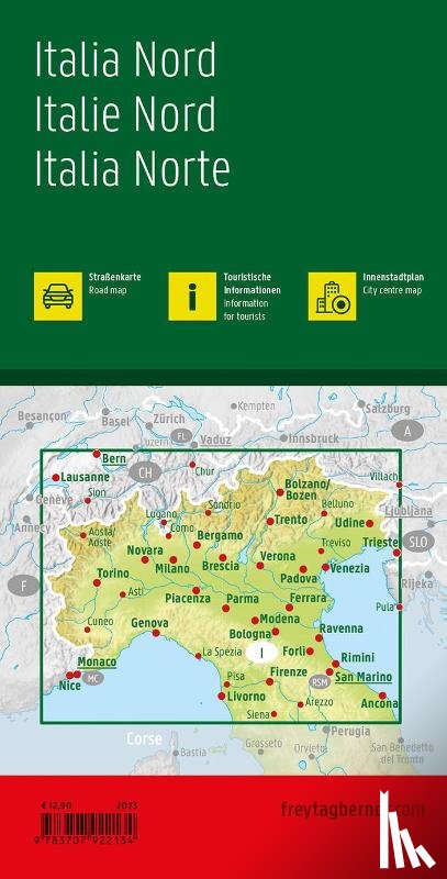  - Northern Italy, road map 1:500,000, freytag & berndt