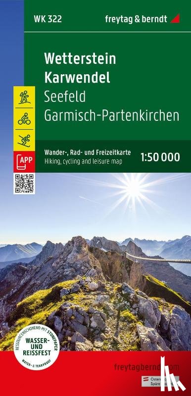 Freytag Berndt - Wetterstein - Karwendel, hiking, cycling and leisure map 1:50,000