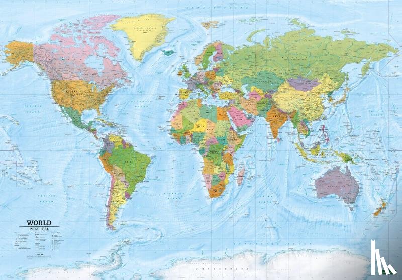  - World political / physical wall map