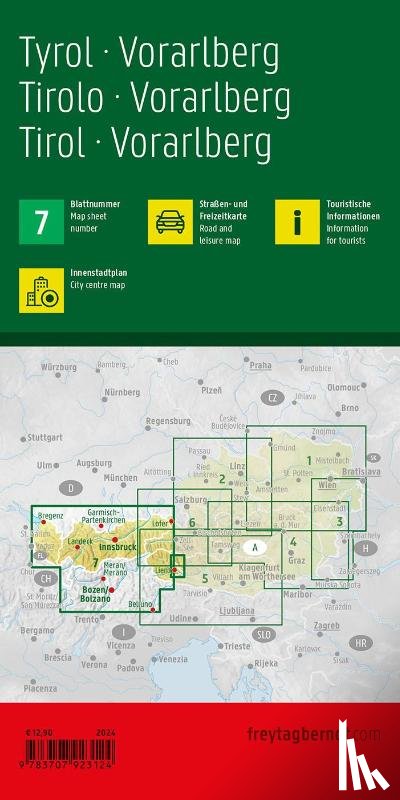  - Tyrol - Voralberg Road and Leisure Map