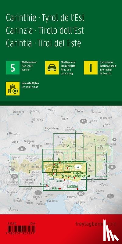 Freytag-Berndt - Carinthia - East Tyrol, Road and Leisure Map 1:200.000