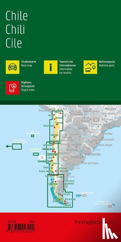  - Chile Road Map 1:1,200,000 scale