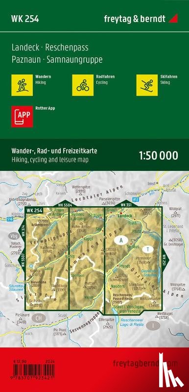  - Landeck - Reschenpass Hiking, Cycling & Leisure Map