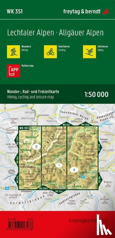  - Lechtaler Alpen - Allgauer Alpen Hiking, Cycling & Leisure Map