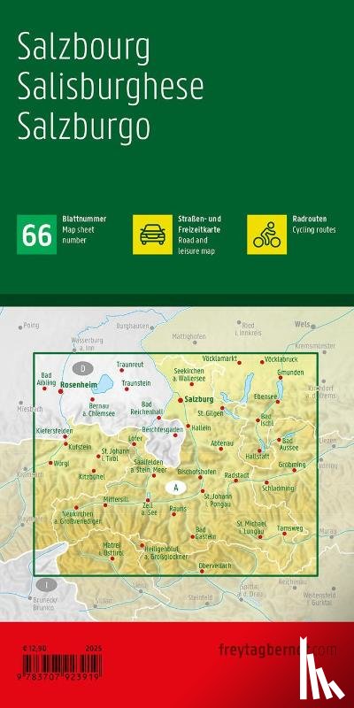 Freytag-Berndt - Salzburg, Road & Leisure map 1:150.000, Top 10 Tips