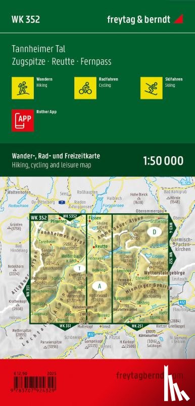  - Tannheimer Valley Hiking, Cycling and Leisure Map
