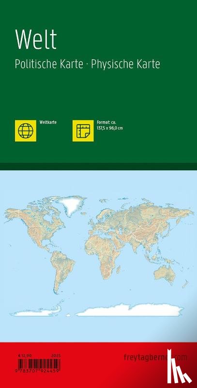  - Weltkarte, politisch - physisch, 1:20.000.000, gefaltet, freytag & berndt