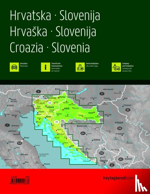  - Kroatien - Slowenien, Autoatlas 1:150.000, freytag & berndt