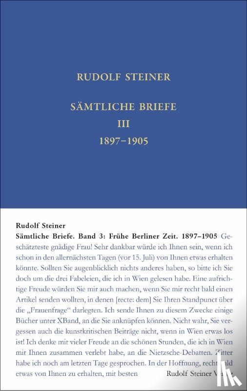 Steiner, Rudolf - Sämtliche Briefe. Band 3