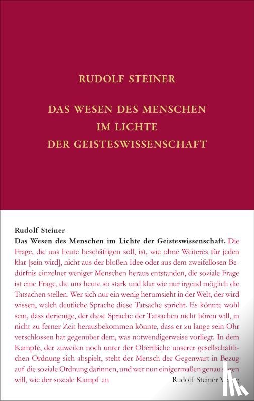 Steiner, Rudolf, Rudolf Steiner Nachlassverwaltung - Das Wesen des Menschen im Lichte der Geisteswissenschaft