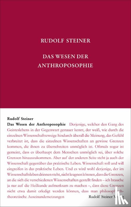 Steiner, Rudolf - Das Wesen der Anthroposophie