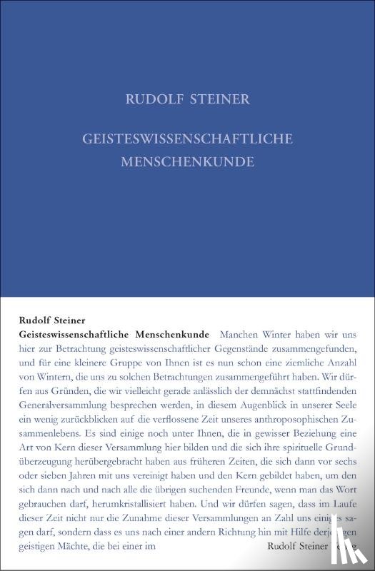 Steiner, Rudolf - Geisteswissenschaftliche Menschenkunde