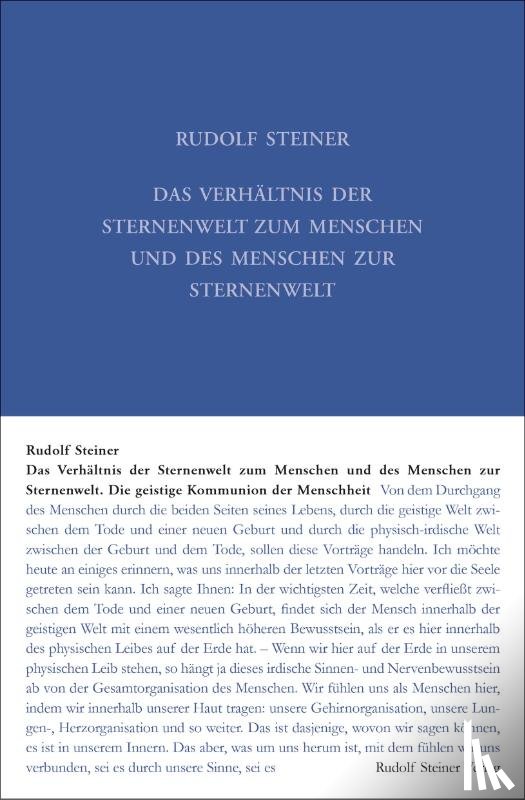 Steiner, Rudolf, Rudolf Steiner Nachlassverwaltung - Das Verhältnis der Sternenwelt zum Menschen und des Menschen zur Sternenwelt
