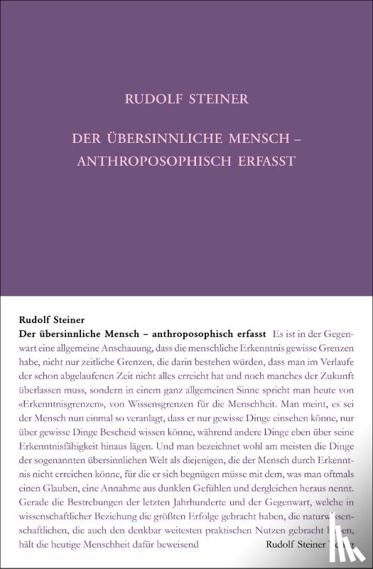 Steiner, Rudolf - Der übersinnliche Mensch - anthroposophisch erfasst