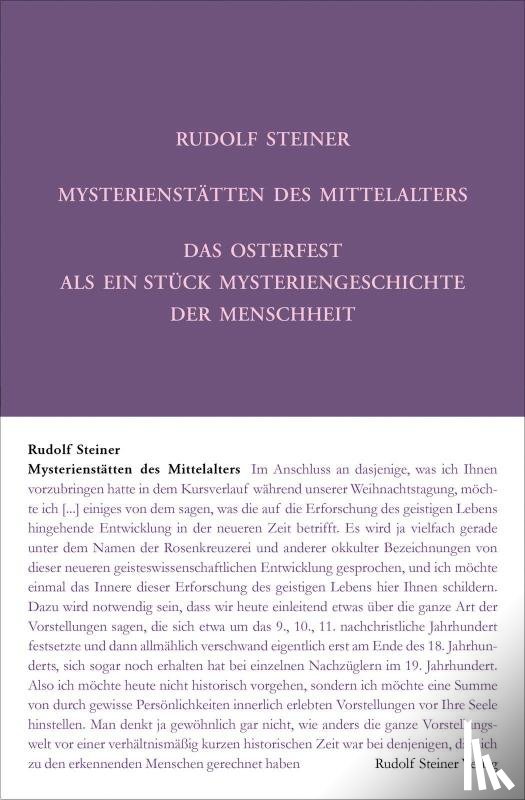 Steiner, Rudolf - Mysterienstätten des Mittelalters. Rosenkreuzertum und modernes Einweihungsprinzip