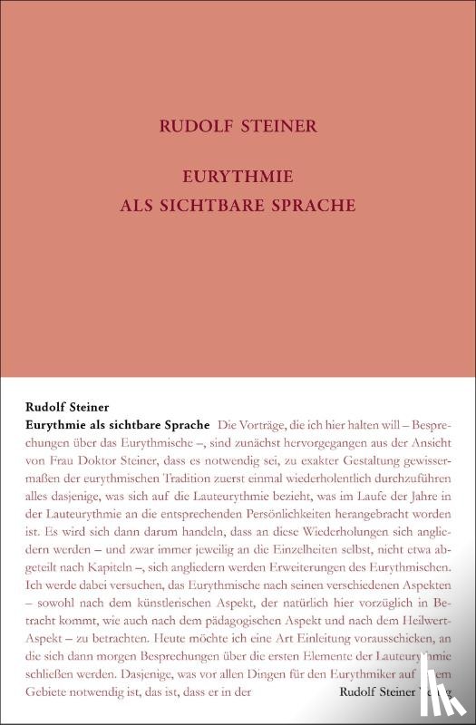 Steiner, Rudolf - Eurythmie als sichtbare Sprache