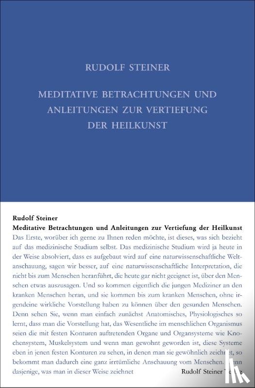 Steiner, Rudolf - Meditative Betrachtungen und Anleitungen zur Vertiefung der Heilkunst