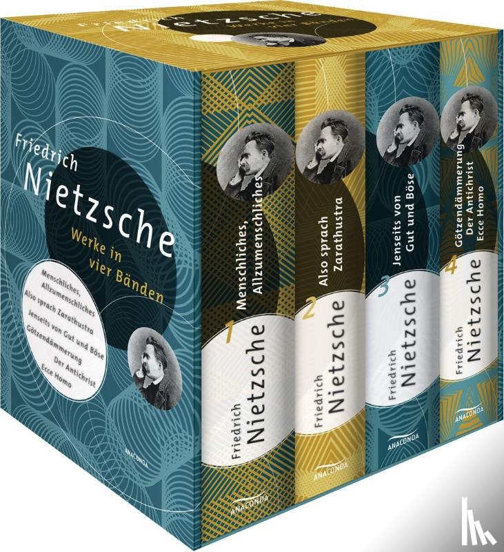 Nietzsche, Friedrich - Friedrich Nietzsche, Werke in vier Bänden (Menschliches, Allzu Menschliches - Also sprach Zarathustra - Jenseits von Gut und Böse - Götzendämmerung/Der Antichrist/Ecce Homo) (4 Bände im Schuber)