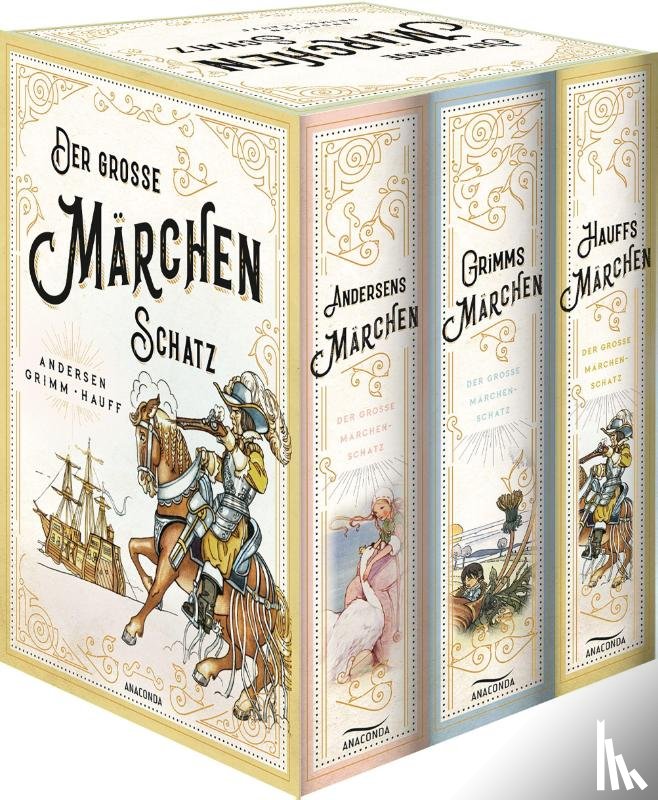 Grimm, Wilhelm, Grimm, Jacob, Hauff, Wilhelm, Andersen, Hans Christian - Der große Märchenschatz (Andersens Märchen - Grimms Märchen - Hauffs Märchen) (3 Bände im Schuber)