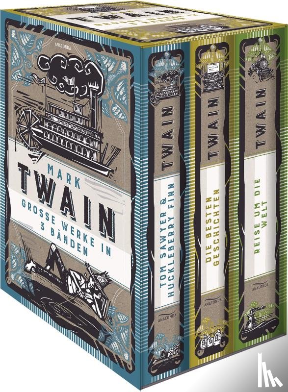 Twain, Mark - Twain, Mark (3 Bände im Schuber: Tom Sawyer und Huckleberry Finn; Die besten Geschichten; Reise um die Welt)