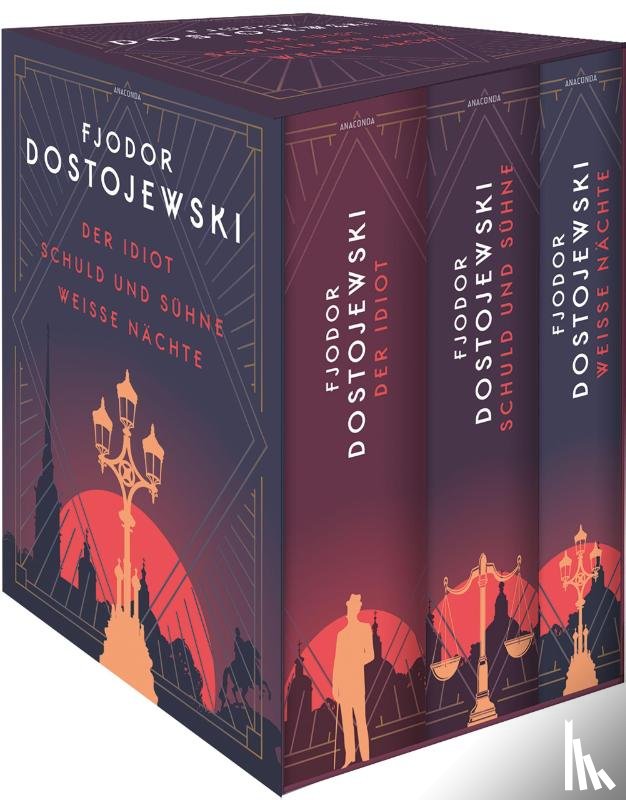 Dostojewski, Fjodor M. - Dostojewski - Drei Bände im Schuber. Schuld und Sühne. Der Idiot. Weiße Nächte (Die großen Erzählungen)