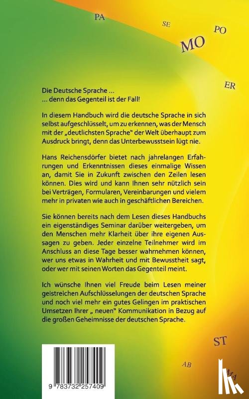 Reichensdoerfer, Hans - Das kleine Handbuch uber die grosse Wahrhaftigkeit der deutschen Sprache