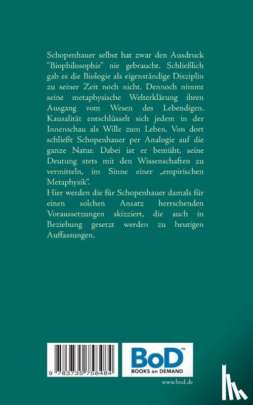 Schulz, Ortrun - Schopenhauers Biophilosophie