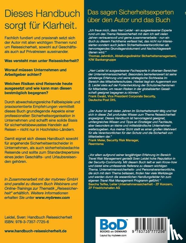 Leidel, Sven - Handbuch Reisesicherheit