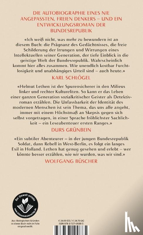 Lethen, Helmut - Denn für dieses Leben ist der Mensch nicht schlau genug