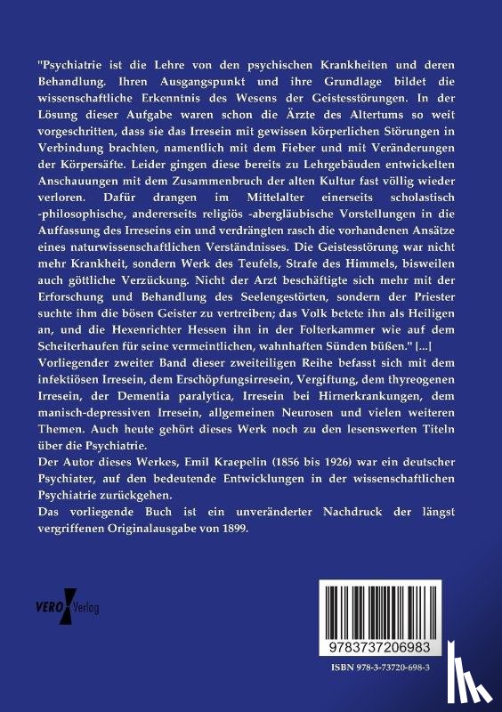 Kraepelin, Emil - Psychiatrie - ein Lehrbuch fur Studierende und AErzte