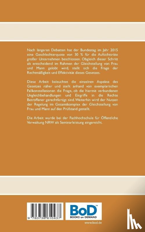 Sanders, Lukas Maximilian - Gleichheitssatz und Geschlechterquote