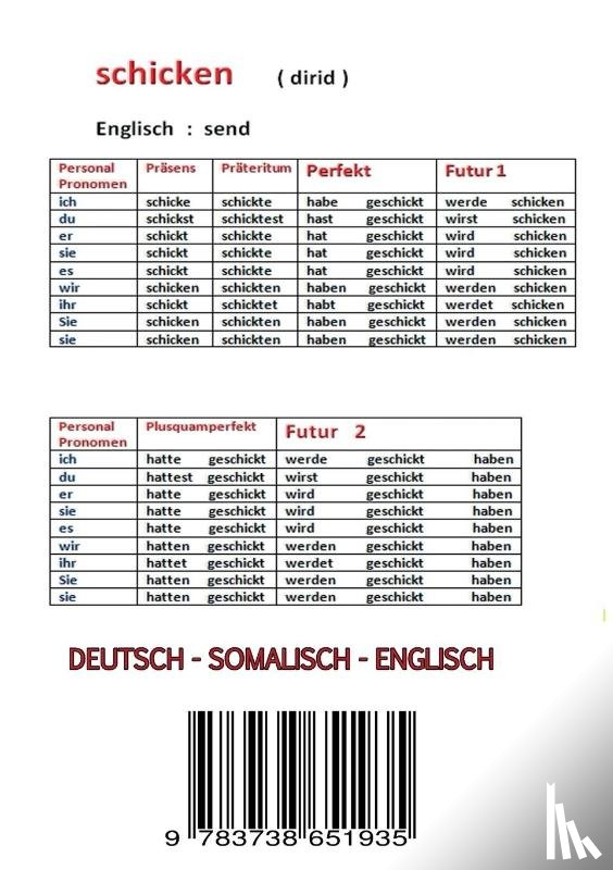Mohamed, Colaad - 98 Deutsche Verben Mit Prasens, Prateritum ....
