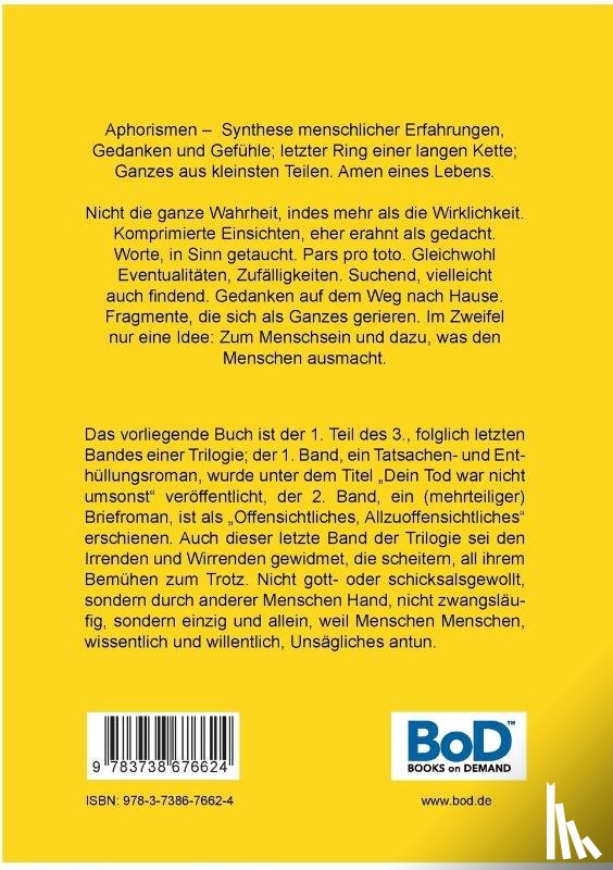 Huthmacher, Richard a - Mein Sudelbuch, Teil 1