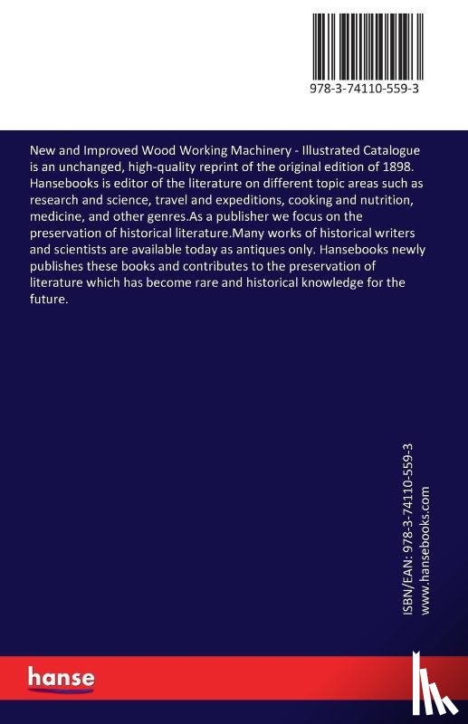 Wood Working Machine Co, American - New and Improved Wood Working Machinery