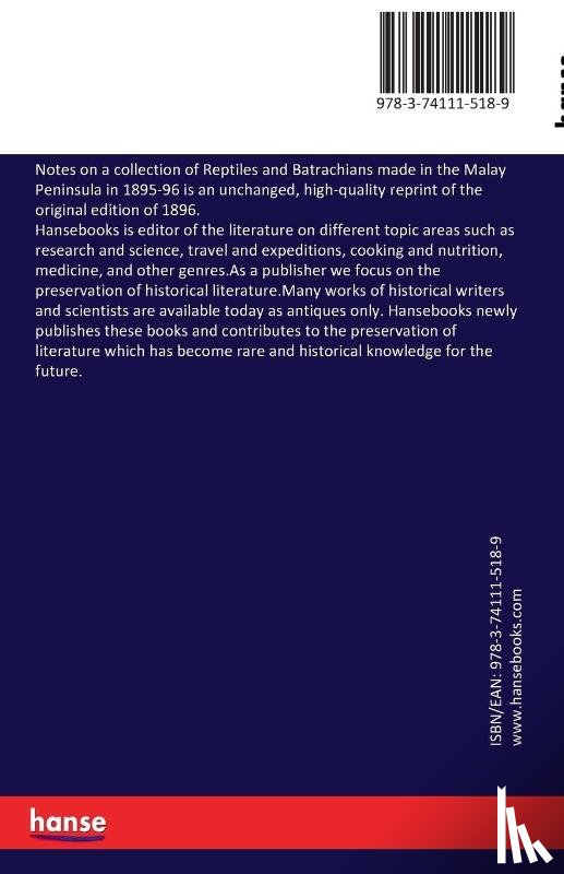 Flower, Stanley Smyth - Notes on a collection of Reptiles and Batrachians made in the Malay Peninsula in 1895-96