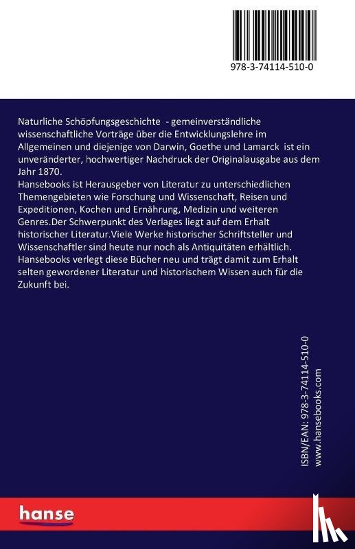 Haeckel, Ernst - Naturliche Schoepfungsgeschichte