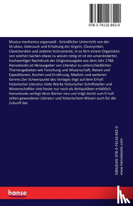 Adlung, Jakob, Albrecht, Johann Lorenz - Musica mechanica organoedi