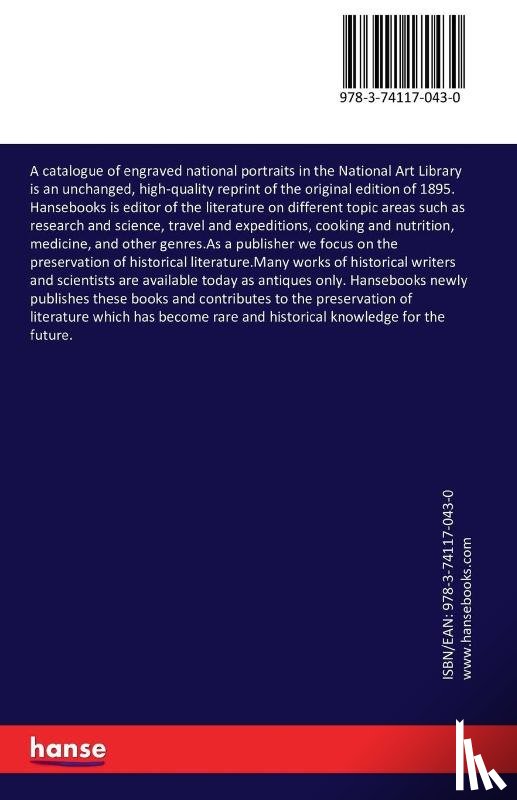 Marshall, Julian National Art Library - A catalogue of engraved national portraits in the National Art Library