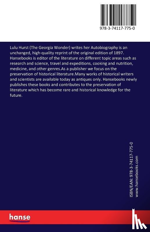 Hurst, Lulu - Lulu Hurst (The Georgia Wonder) writes her Autobiography