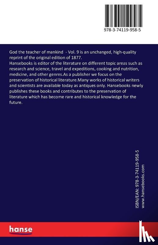 Muller, Michael - God the teacher of mankind
