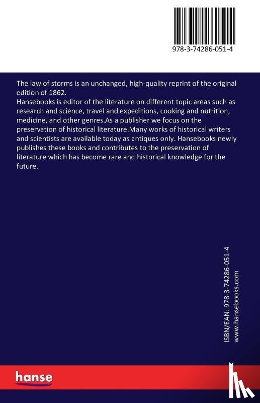 Dove, Heinrich W - The law of storms