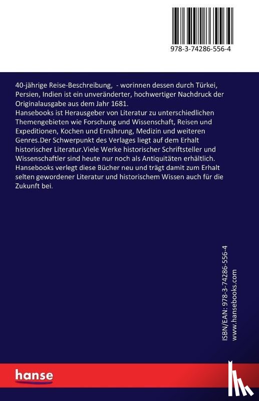 Tavernier, Jean-Baptiste - 40-jahrige Reise-Beschreibung,