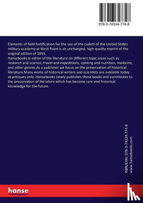 Wheeler, J B - Elements of field fortification for the use of the cadets of the United States military academy at West Point