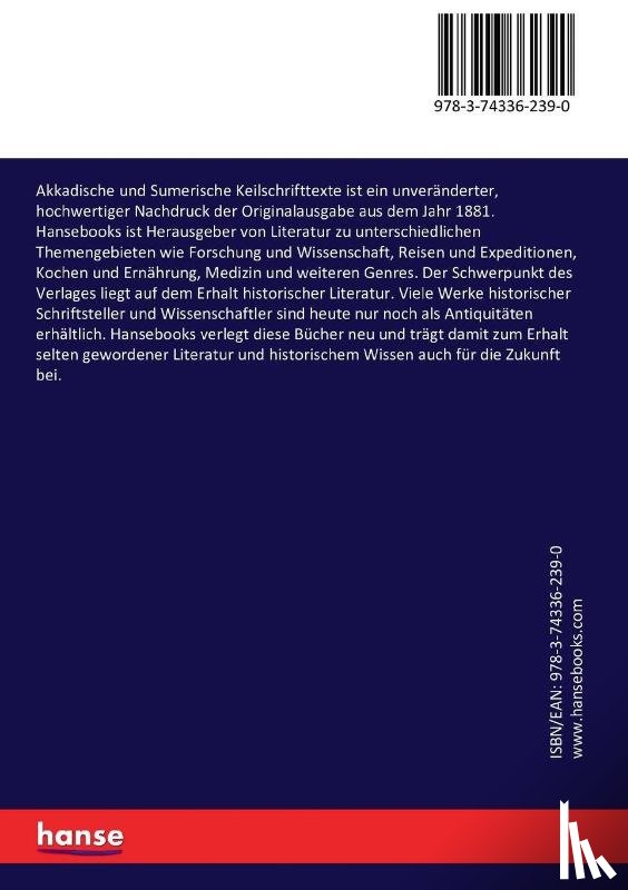 Haupt, Paul - Akkadische und Sumerische Keilschrifttexte