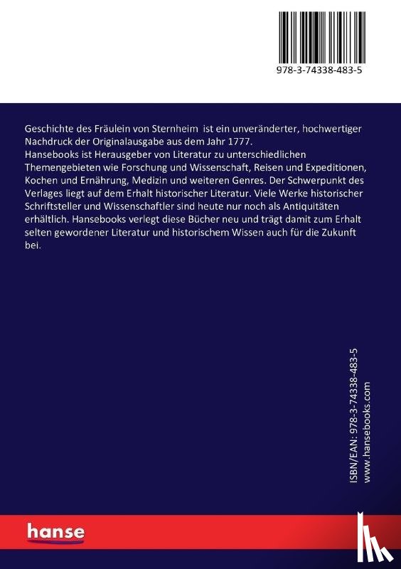 La Roche, Sophie Von, Wieland, Christoph Martin - Geschichte des Fraulein von Sternheim