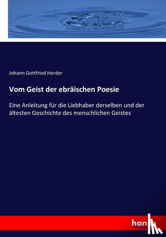 Herder, Johann Gottfried - Vom Geist der ebraischen Poesie